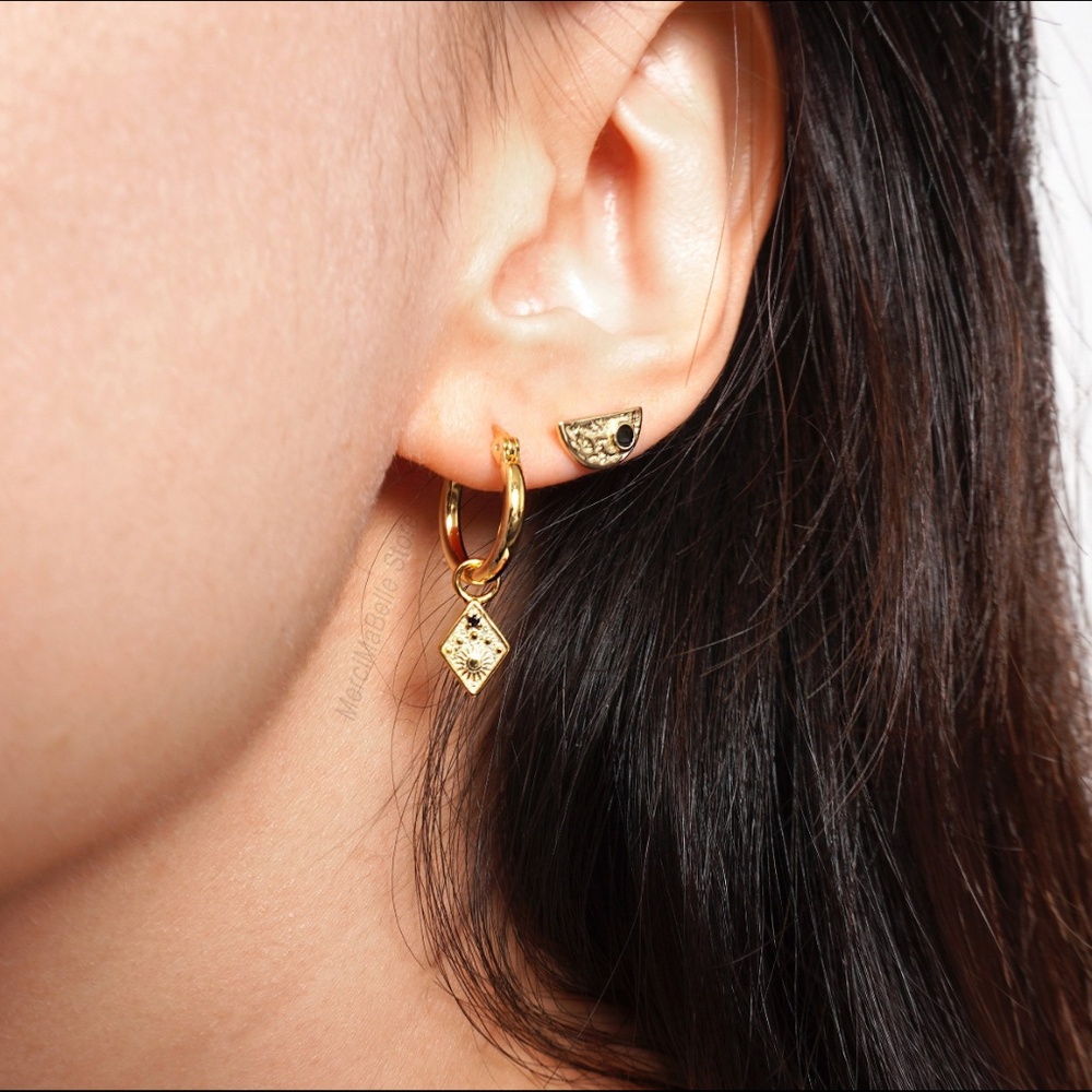 Gold celestial earrings
